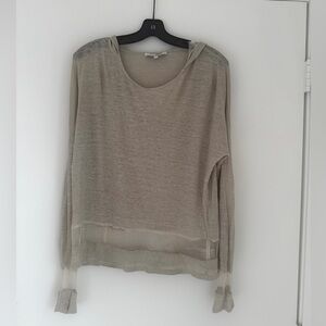 Alexis beige Long Sleeve top with hood